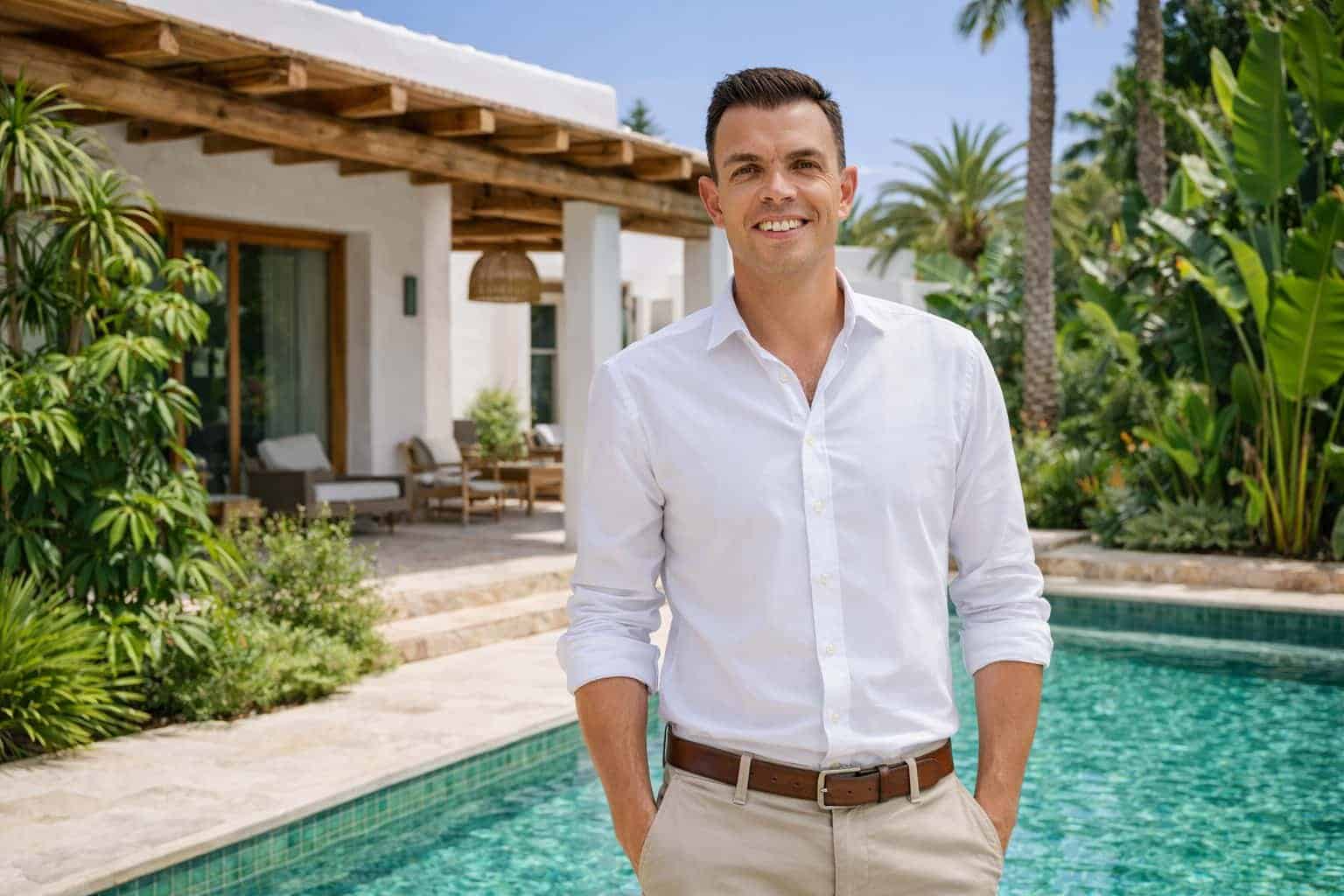 Foto van makelaar in javea bij Spaanse villa